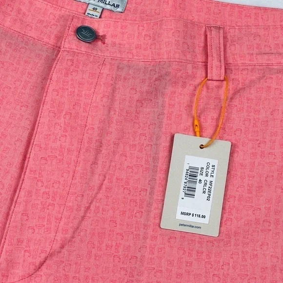 Peter Millar Golf Shorts Men’s 40 Pink Cocktail Shackleford Crown Sports Active - Picture 4 of 13